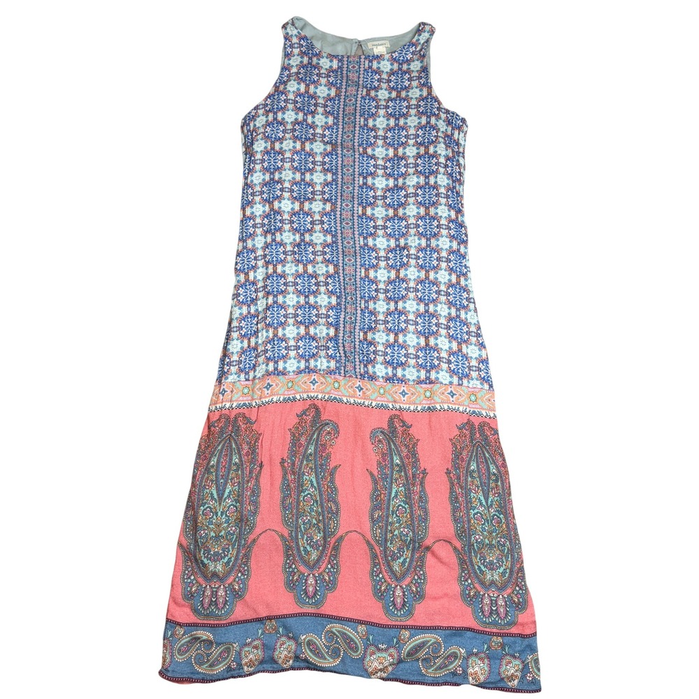 Sundance Paisley Geometric Sleeveless Maxi Dress Women 6 Boho Summer Festival EC